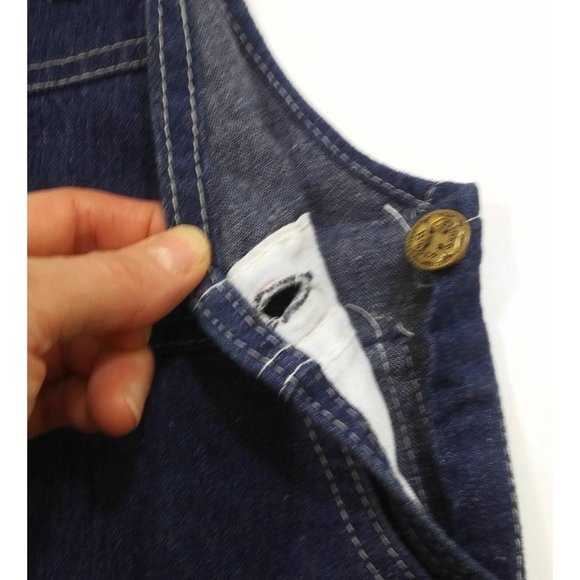 OshKosh B'gosh Toddler Unisex Girls/Boys Strap Overall Short Blue Jeans 12 Month - Picture 4 of 7